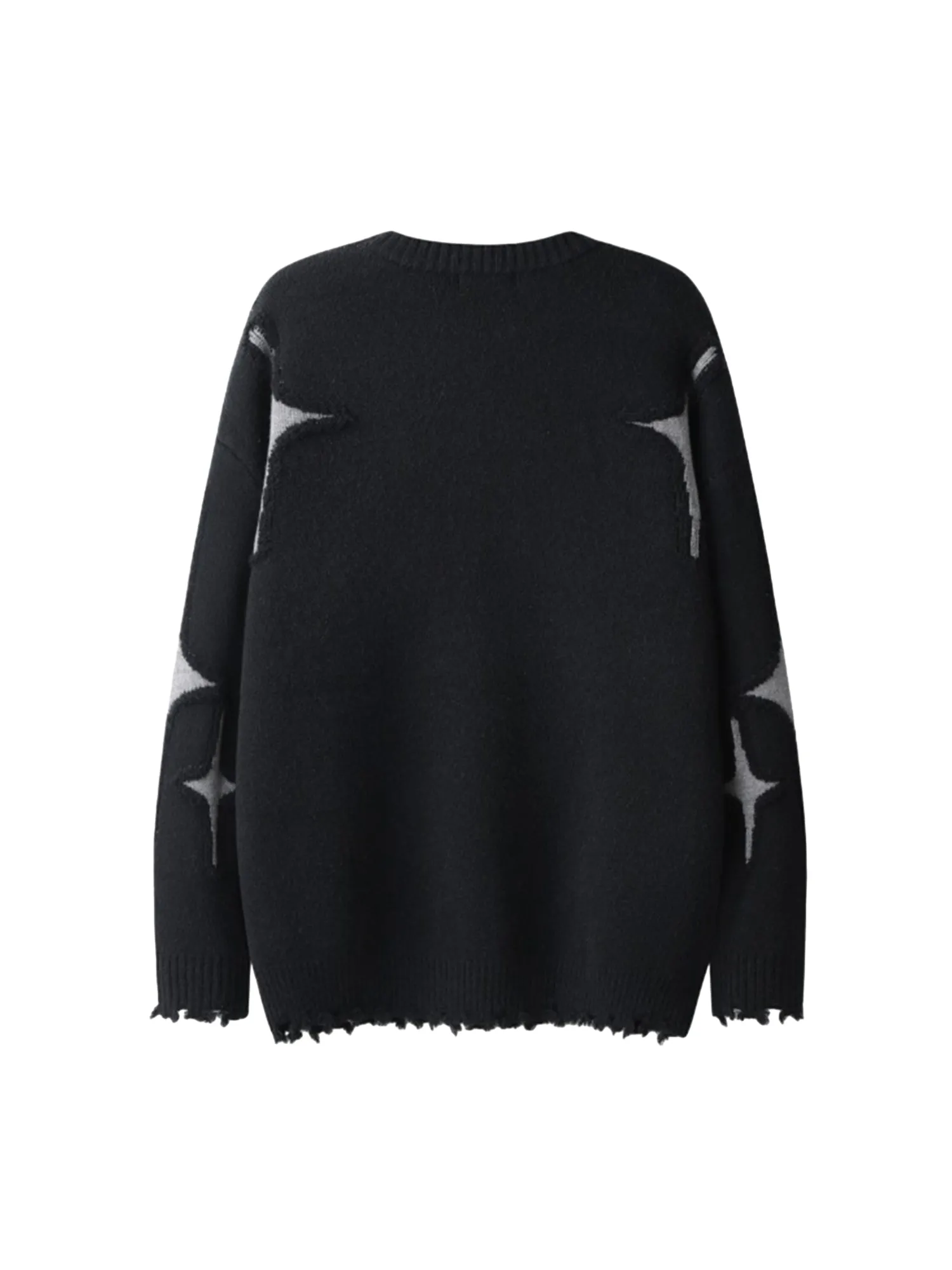 Thesupermade Maillard Star Contrast Tassel Ripped Sweater - 1909