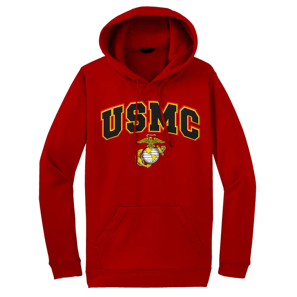 USMC Above EGA Adult Hoodie-Red