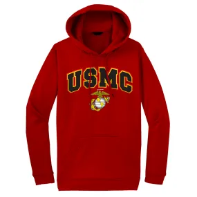 USMC Above EGA Adult Hoodie-Red