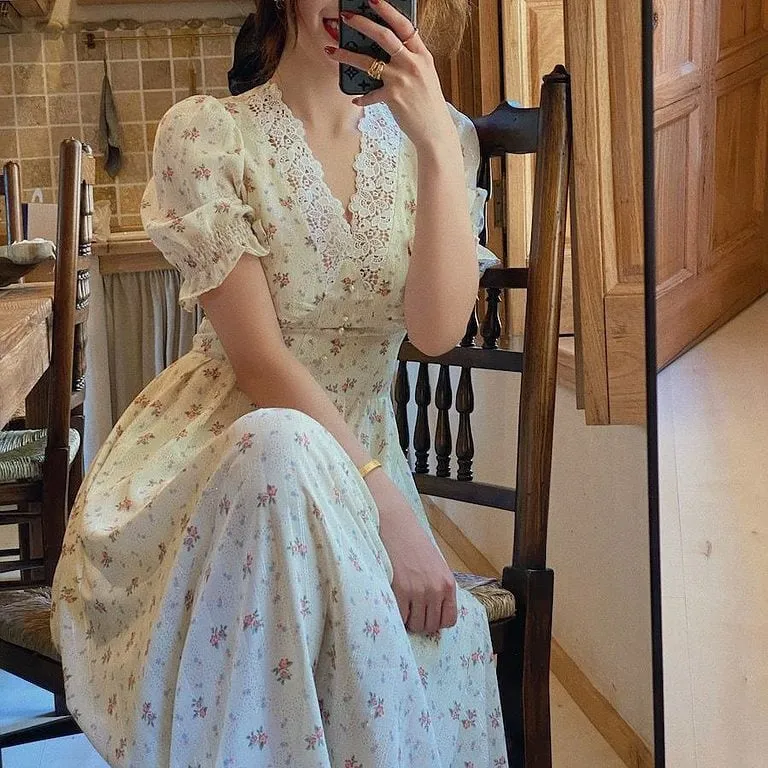 Vintage Floral Lace Dress