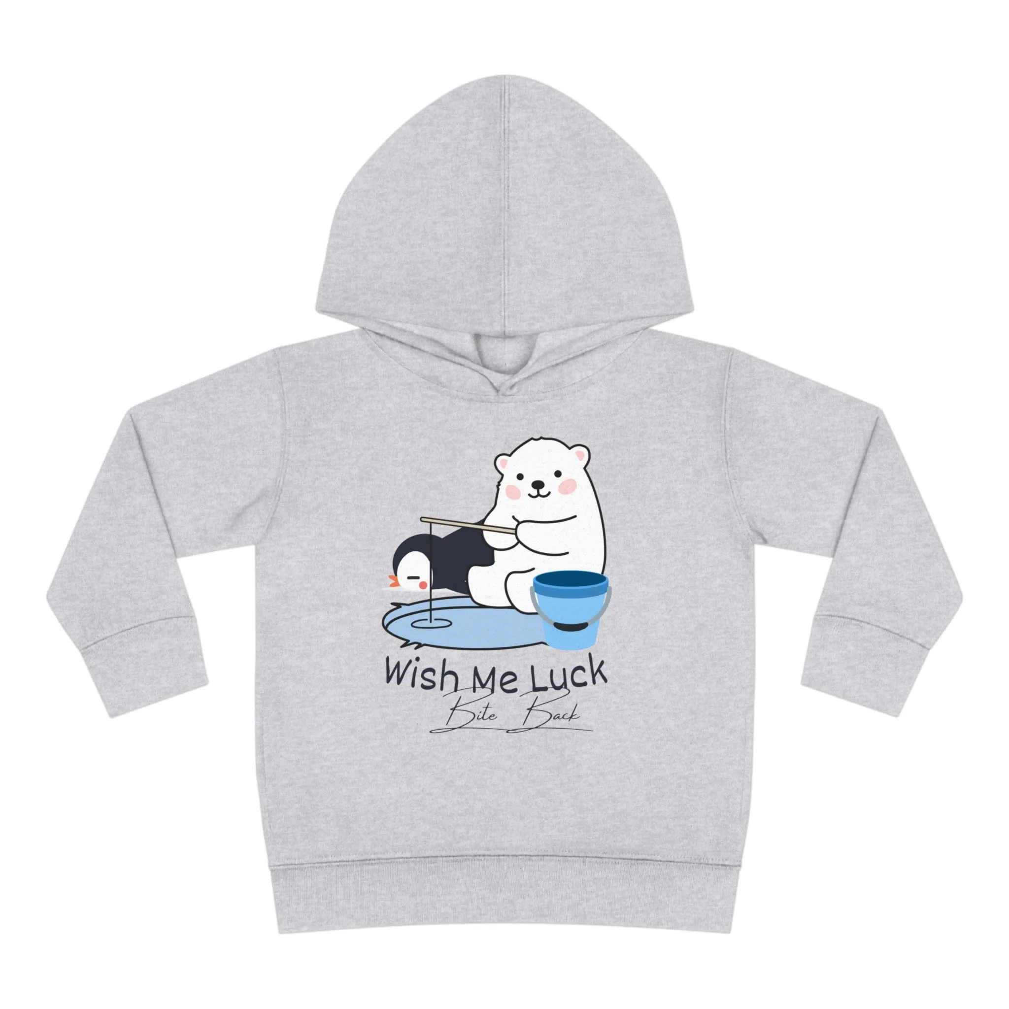 Wish Me Luck Bear Toddler Pullover Fleece Hoodie