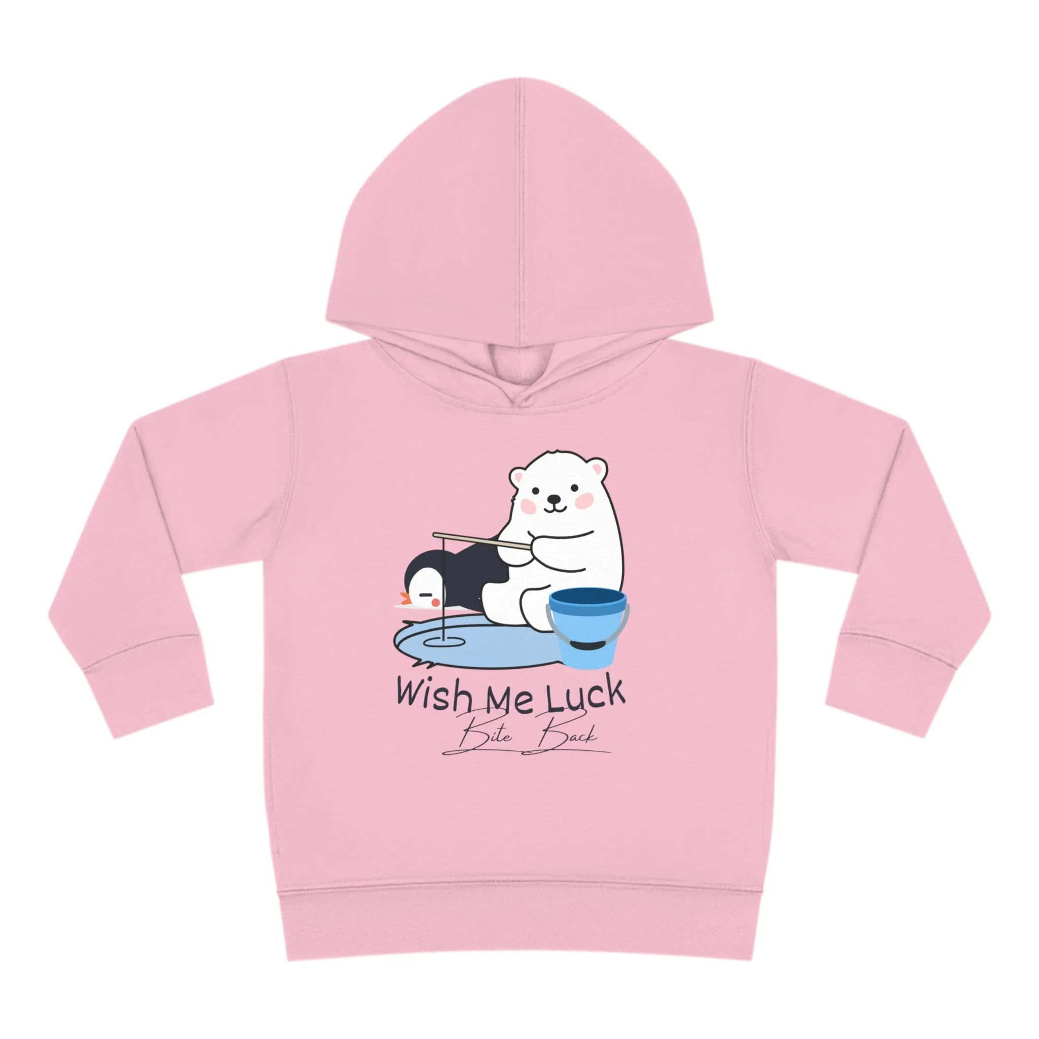 Wish Me Luck Bear Toddler Pullover Fleece Hoodie