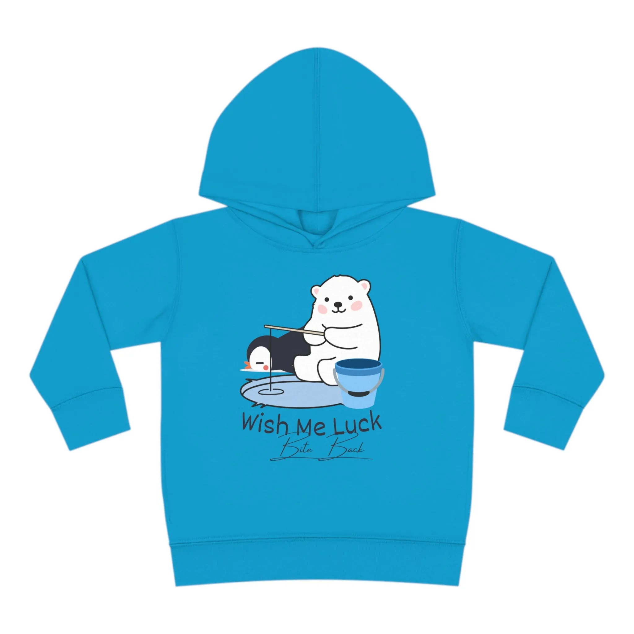 Wish Me Luck Bear Toddler Pullover Fleece Hoodie