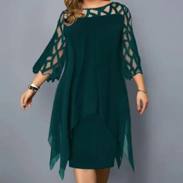 Women's Plus Size Solid Color Sheath Dress