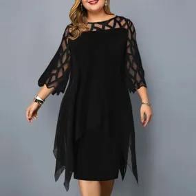 Women's Plus Size Solid Color Sheath Dress